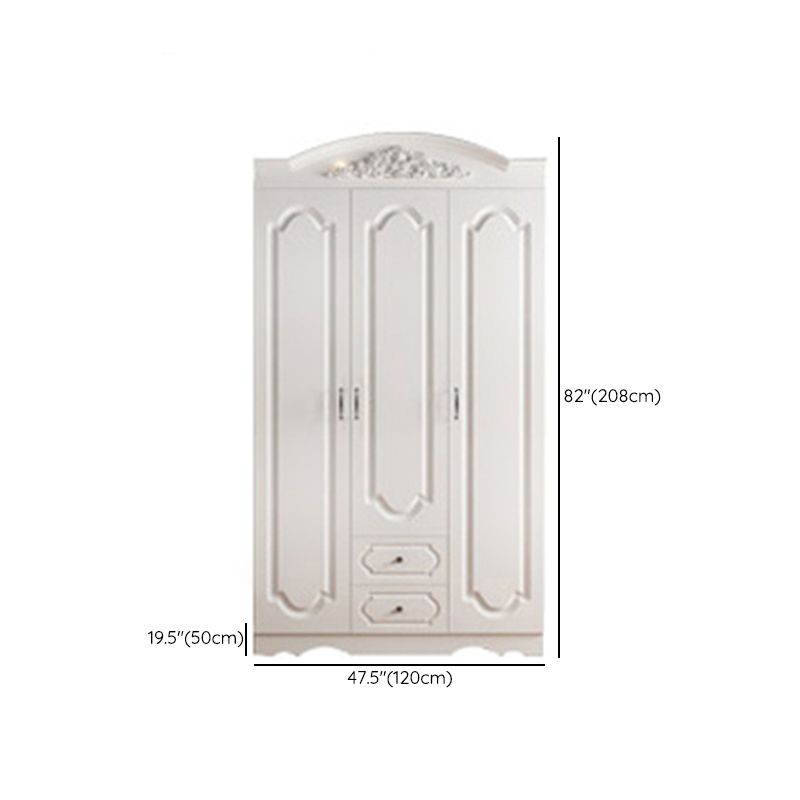 Engineered Wood Cabinet with 2 Drawers French Country White Wardrobe for Home Clearhalo 'Armoires & Wardrobes' 'armoires_wardrobes' 'Bedroom Furniture' 'furn' 'furn_armoires_wardrobes' 'Furniture' 1200x1200_5463b2a2-66cb-4fcb-9f84-a5f0d7c899a7