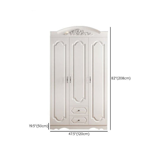 Engineered Wood Cabinet with 2 Drawers French Country White Wardrobe for Home Clearhalo 'Armoires & Wardrobes' 'armoires_wardrobes' 'Bedroom Furniture' 'furn' 'furn_armoires_wardrobes' 'Furniture' 1200x1200_5463b2a2-66cb-4fcb-9f84-a5f0d7c899a7