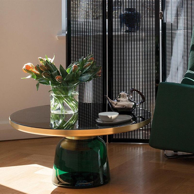 13.7"/20.8" Tall Modern Glass Pedestal Round Table Top Coffee Table Clearhalo 'Coffee & Accent Tables' 'Coffee Tables' 'coffee_tables' 'furn' 'furn_coffee_tables' 'Furniture' 'Living Room Furniture' 1200x1200_5463efc0-d0fe-4cf3-8d02-323ad2717794