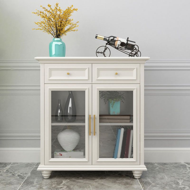 Contemporary White Buffet Sideboard Solid Wood Sideboard Cabinet with Drawers and Doors Clearhalo 'buffet_sideboard' 'Buffets & Sideboards' 'furn' 'furn_buffet_sideboard' 'Furniture' 'Kitchen & Dining Furniture' 1200x1200_546467be-2a61-4ec9-96e6-d57c26834fa6