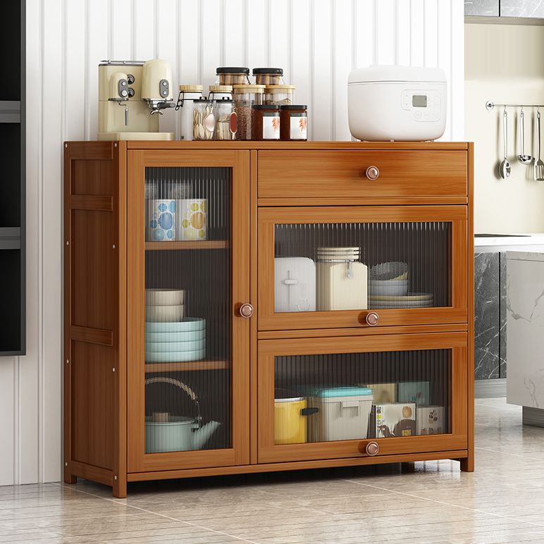Brown Buffet Server Bamboo Dining Server con cassetto per la cucina