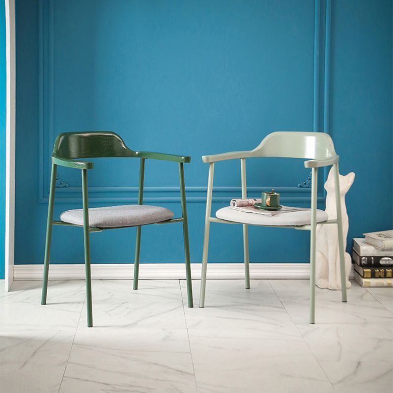 Modern Style Metal Arm Chair Open Back Dining Side Chair with Wood back Clearhalo 'Dining Chairs' 'Dining Tables & Seating' 'dining_chair' 'furn' 'furn_dining_chair' 'Furniture' 'furniture_dining_chair' 'Kitchen & Dining Furniture' 1200x1200_54667fa6-a869-46ad-b9a5-74cdcb8a87c3