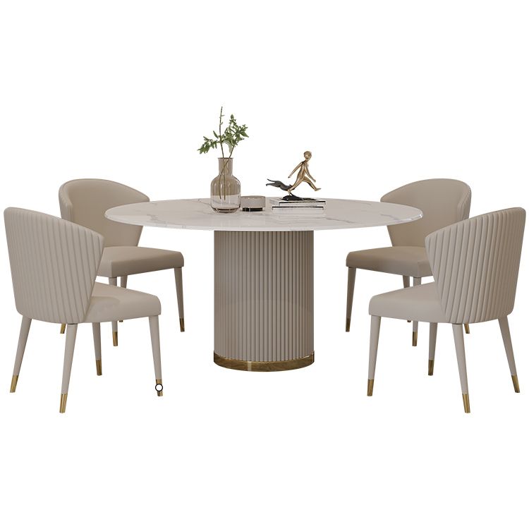 Modern 1/4/5/7 Pieces Round Dining Set Sintered Stone Dining Table Set with Leather Chairs Clearhalo 'Dining Room Sets' 'Dining Tables & Seating' 'dining_room_set' 'furn' 'furn_dining_room_set' 'Furniture' 'furniture_dining_room_set' 'Kitchen & Dining Furniture' 'kitchen&dining_furn' 'kitchen' 1200x1200_5468149e-6a9e-4d9a-b60b-9b3b135fa285