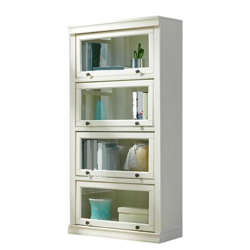 Contemporary Wooden Bookshelf White Standard Shelf Bookcase for Home Office