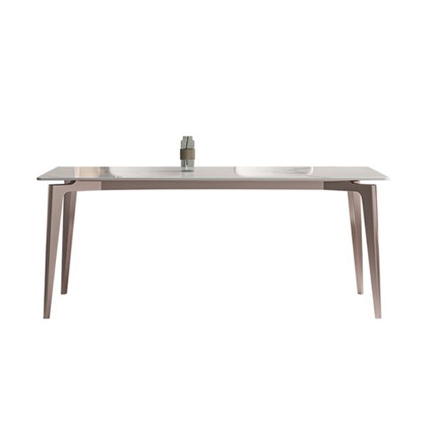 Simplicity Dinette Table Rectangle Stone Dinner Table for Dining Room