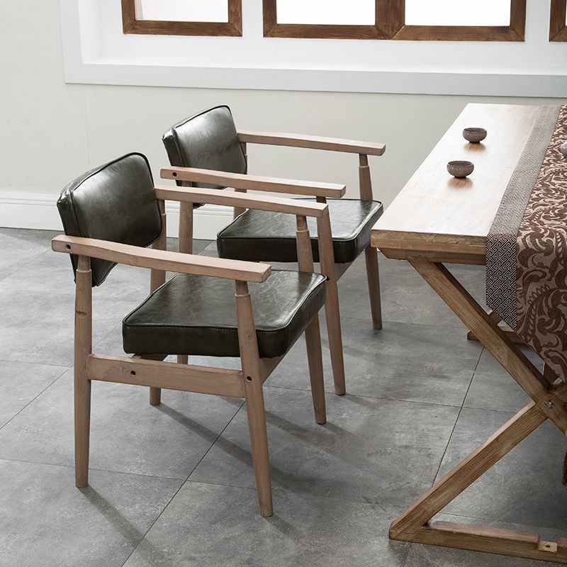 Home Contemporary Arm Chair Open Back Upholstered Wood Single Dining Room Chair Clearhalo ' kitchen&dining_furn' 'Dining Chairs' 'Dining Tables & Seating' 'dining_chair' 'furn' 'furn_dining_chair' 'Furniture' 'furniture_dining_chair' 'Kitchen & Dining Furniture' 'kitchen' 1200x1200_546dac5b-b724-461a-bab9-b3cfcfed5783