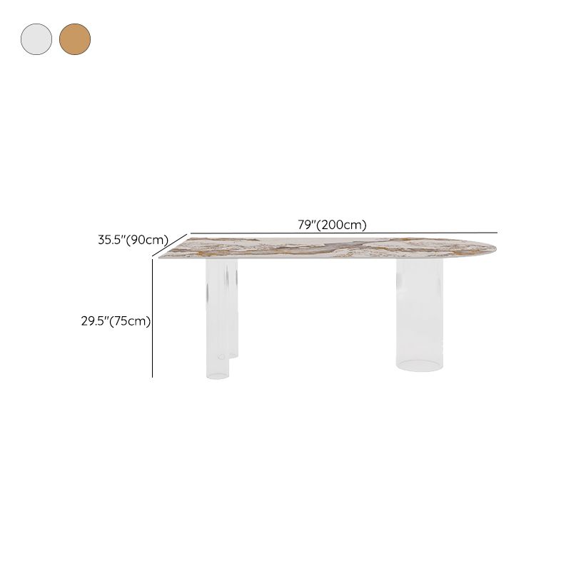 Free Form Modern Dining Table Stone Top Dinette Table with Acrylic Base Clearhalo 'Dining Tables & Seating' 'Dining Tables' 'dining_table' 'furn' 'furn_dining_table' 'Furniture' 'Kitchen & Dining Furniture' 1200x1200_546db5b1-cafb-4c6b-98b3-7fb0d94310d7