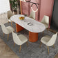 Oval Sintered Stone White Table Luxury Double Pedestal Table for Dining Room Clearhalo ' dining_table' 'Dining Tables & Seating' 'Dining Tables' 'furn' 'furn_dining_table' 'Furniture' 'furniture_dining_table' 'Kitchen & Dining Furniture' 'kitchen&dining_furn' 'kitchen' 'kitchen_dining_table' 1200x1200_546e2fa4-72d2-4598-87c3-3bcbbb3bc683