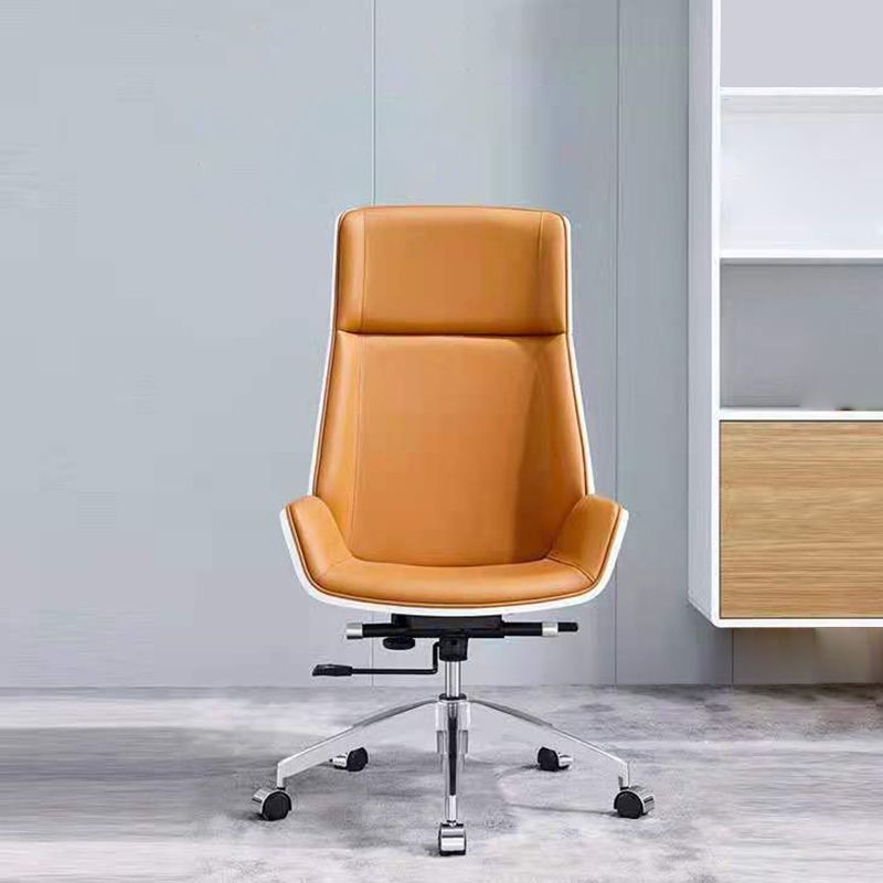 Modern Desk Chair Leather Computer Chair High-Back Executive Chair with Wheels Clearhalo 'furn' 'furn_office_chair' 'Furniture' 'Office Chairs' 'Office Furniture' 'office_chair' 1200x1200_546e86a6-ed12-4545-9e0c-1c490e72cb90