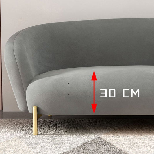 Zeitgenössisches Samtsofa Flared Arm Standard Sofa für Wohnzimmer
