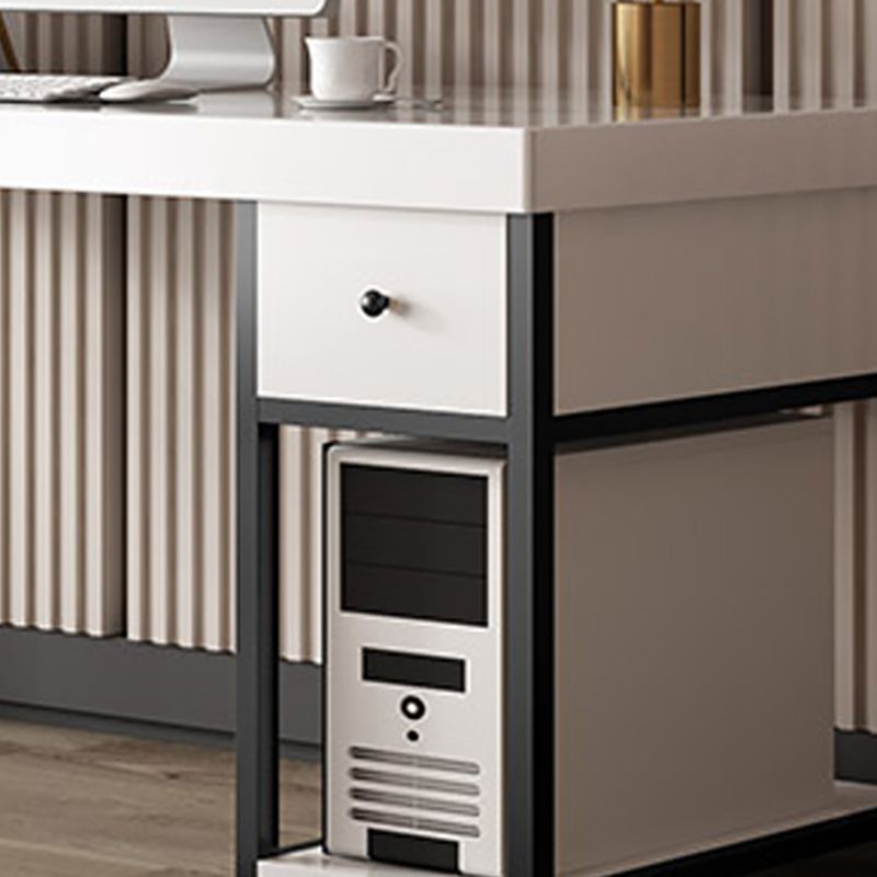 Witte eigentijdse stijl houten computerbureau rechthoekige kantoorbureau