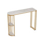 Glam Iron Bar Dining Table White Faux Marble Top Indoor Bistro Table with Shelf Clearhalo 'Bar Furniture' 'Bar Tables' 'bar_tables' 'furn' 'furn_bar_tables' 'Furniture' 'furniture_bar_tables' 'Kitchen & Dining Furniture' 1200x1200_546ee4a4-b773-4b91-a90e-2874d5db084a