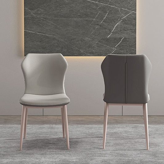 Faux Leather Kitchen Dining Chair Contemporary Wingback Side Chair