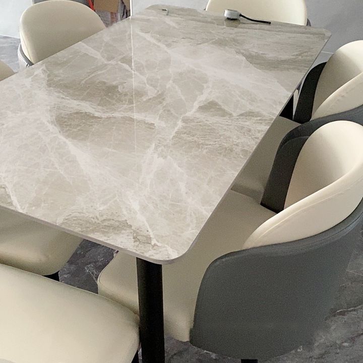 Glam Style Rectangle Sintered Stone Dining Set 1/2/5/7 Pieces Dining Set for Dining Areas