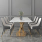 Modern Sintered Stone White Dining Set with Rectangle Table and Gold Legs Formal Dining Set Clearhalo 'Dining Room Sets' 'Dining Tables & Seating' 'dining_room_set' 'furn' 'furn_dining_room_set' 'Furniture' 'furniture_dining_room_set' 'Kitchen & Dining Furniture' 'kitchen&dining_furn' 'kitchen' 1200x1200_547274ac-6126-42a6-a2e5-99ae61bb555b