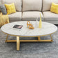 Glam Metal Cross Legs Coffee Table Faux Marble/Slate Oval Coffee Table Clearhalo 'Coffee & Accent Tables' 'Coffee Tables' 'coffee_tables' 'furn' 'furn_coffee_tables' 'Furniture' 'Living Room Furniture' 1200x1200_5472ddcb-62ef-415c-a422-cdf8e9949f26