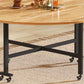 Mesa de comedor redonda de madera maciza de estilo moderno con hojas abatibles en color natural