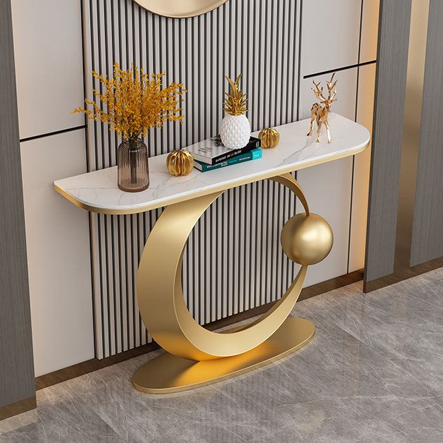Contemporary Console Accent Table Half Moon Console Sofa Table Clearhalo 'Console Tables' 'console_tables' 'Entry & Mudroom Furniture' 'furn' 'furn_console_tables' 'Furniture' 1200x1200_5475277f-1ed6-4f0c-ab95-de9e44290565