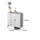 White Wooden Accent Cabinet with Door Modern Chest with 5 Drawers