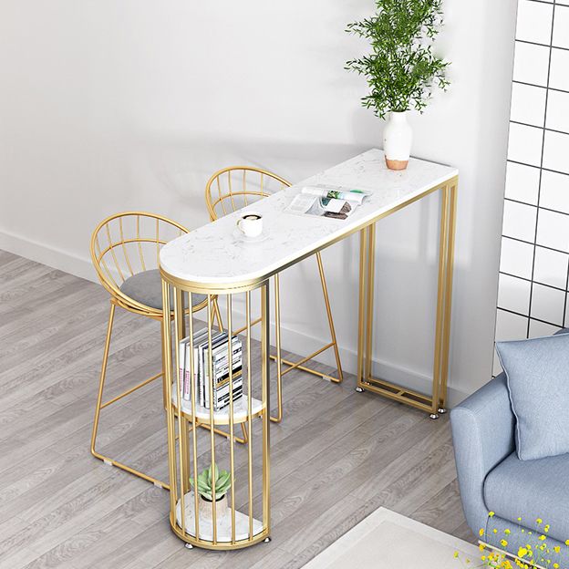 Industrial 41.3"H Bar Table Faux Marble White Top Specialty Bistro Table for Living Room Clearhalo 'Bar Furniture' 'Bar Tables' 'bar_tables' 'furn' 'furn_bar_tables' 'Furniture' 'furniture_bar_tables' 'Kitchen & Dining Furniture' 'kitchen&dining_furn' 'kitchen' 1200x1200_5476f121-e567-4ccb-ab46-09688dd54392
