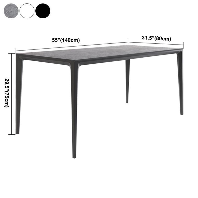 Minimalist Rectangle Shape Dining Table Standard Sintered Stone Top Dining Table for Kitchen Clearhalo ' dining_table' 'Dining Tables & Seating' 'Dining Tables' 'furn' 'furn_dining_table' 'Furniture' 'furniture_dining_table' 'Kitchen & Dining Furniture' 'kitchen&dining_furn' 'kitchen' 'kitchen_dining_table' 1200x1200_54799512-972d-45ca-99f1-05e6c1f69d99