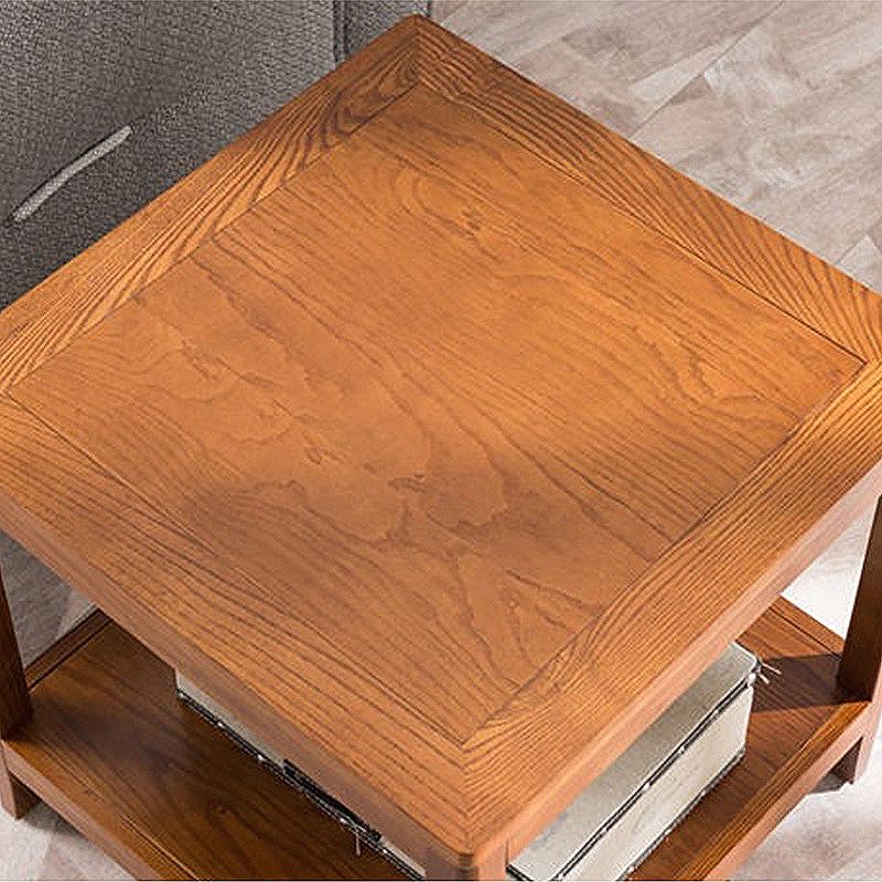 Houten zijde 23,6 "hoge modernistische tafel vierkante eindtafel met plank voor woonkamer