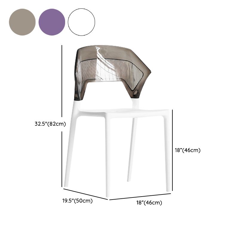 Moderne eetkamer wingback wingback armloze plastic stapel eetkamerstoel