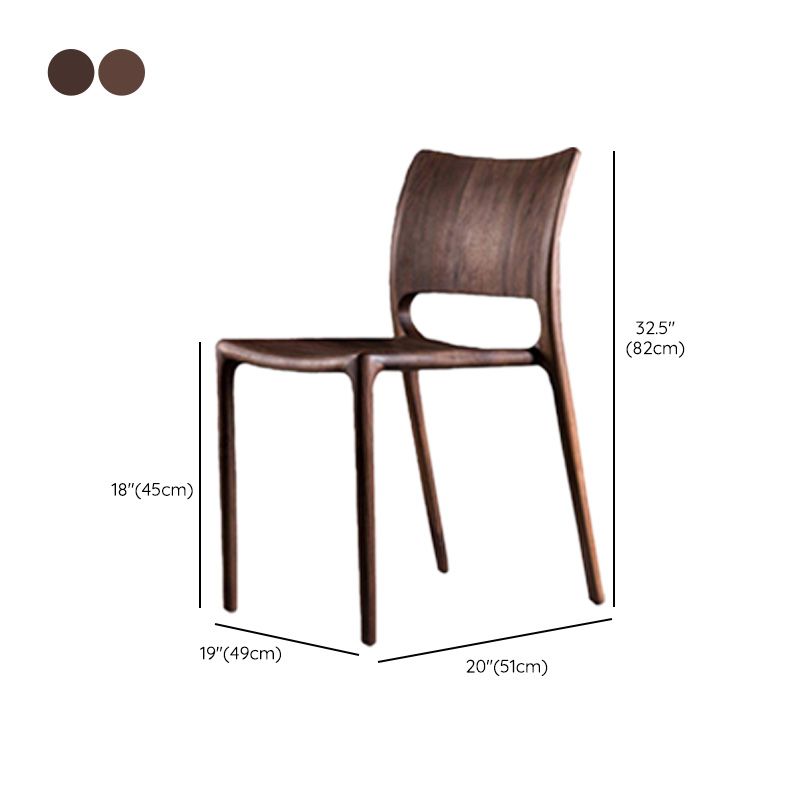 Industrial Home Indoor Side Chair Open Back Dining Wood Chair