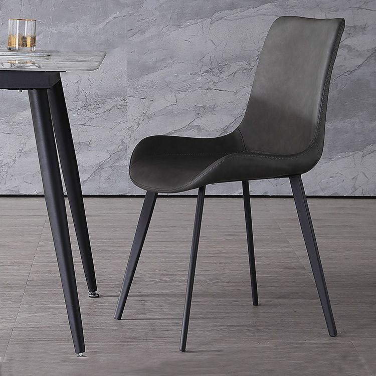 Contemporary Home Leather Side Chair Matte Finish Parsons Dining Chairs Clearhalo ' kitchen&dining_furn' 'Dining Chairs' 'Dining Tables & Seating' 'dining_chair' 'furn' 'furn_dining_chair' 'Furniture' 'furniture_dining_chair' 'Kitchen & Dining Furniture' 'kitchen' 1200x1200_547c18a2-3bf9-4d39-8f90-1f6981b64442