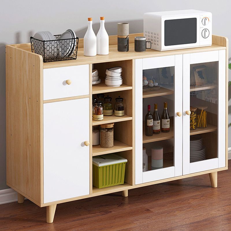 Porta di vetro Sideboard contemporanea ingegnerizzato in legno per la cucina