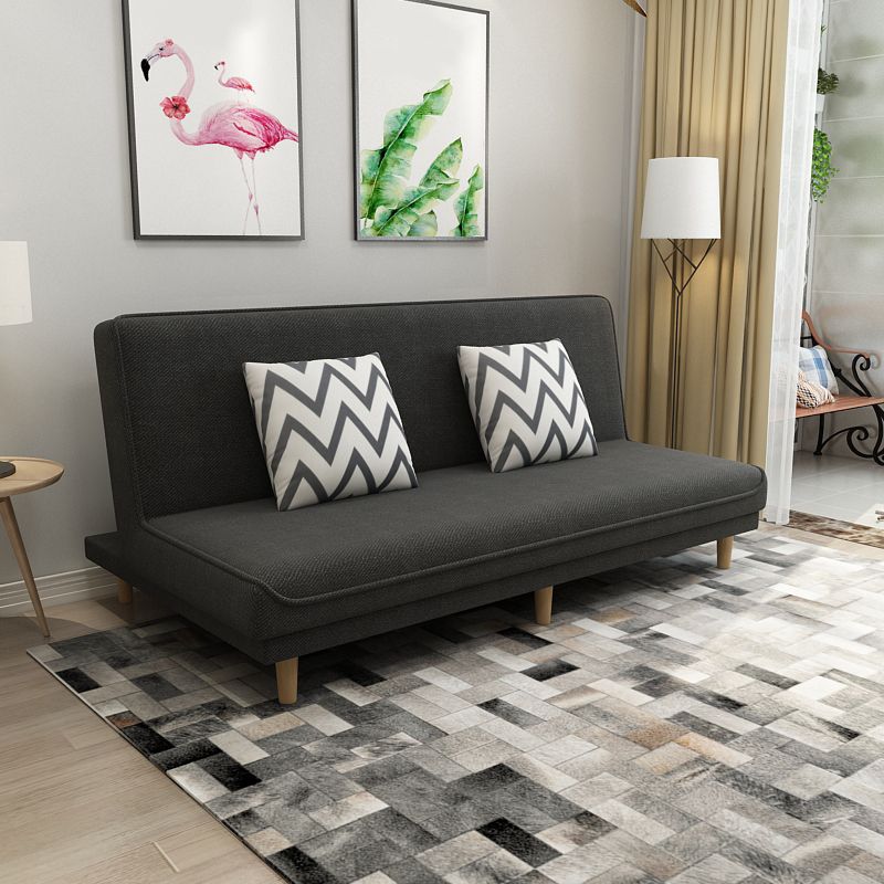 Contemporary Tight Back Armless Convertible Cotton Blend Sofa Bed Clearhalo 'furn' 'furn_sofas' 'Furniture' 'furniture_sofas' 'Living Room Furniture' 'Sofa' 'sofas' 1200x1200_547de407-7aec-4714-837e-2cc7bd730313