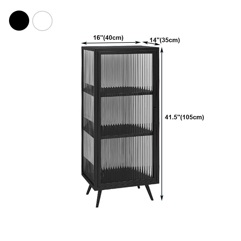 Glass Door Iron Sideboard Modern Server Cabinet with Storage for Kitchen Clearhalo 'buffet_sideboard' 'Buffets & Sideboards' 'furn' 'furn_buffet_sideboard' 'Furniture' 'Kitchen & Dining Furniture' 1200x1200_547e0152-bb7d-43dd-a601-eabf20f75bc5