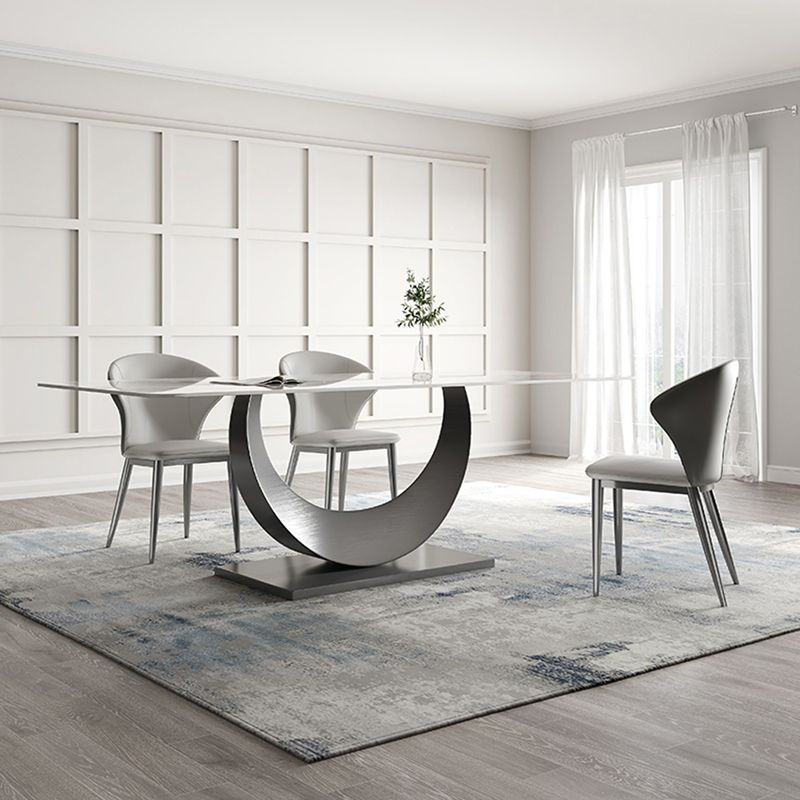 Mesa de cena industrial Rectángulo de piedra Mesa de comedor para comedor