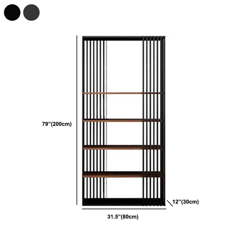 Contemporary Metal and Wooden Shelf Open Shelf Bookcase with Shelves Clearhalo 'Bookcases' 'furn' 'furn_bookcases' 'Furniture' 'Office Furniture' 1200x1200_547f1b32-2b94-499f-8884-78fc104399f7