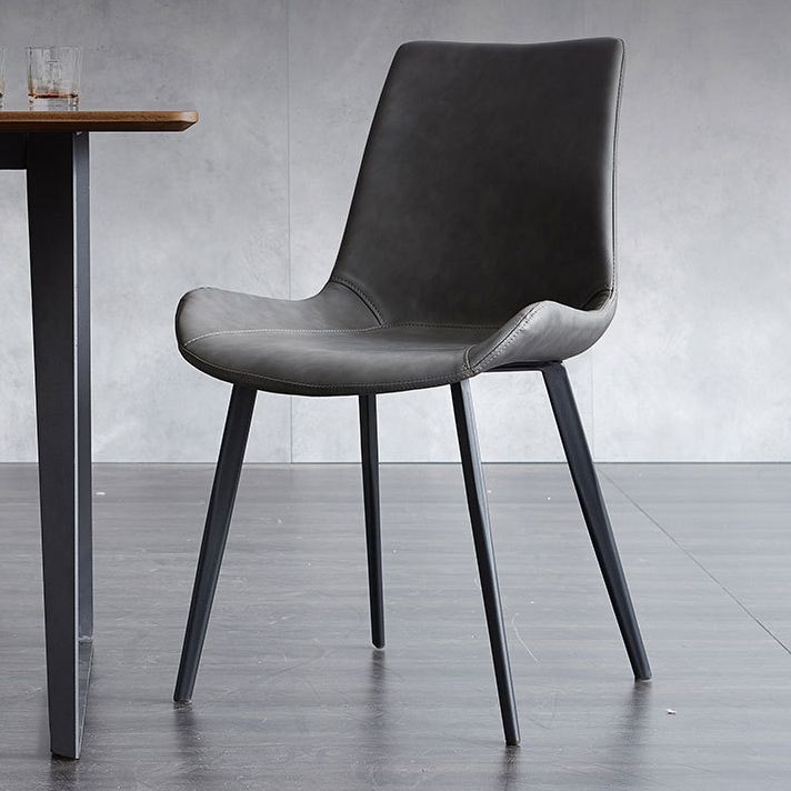 Sedia industriale imbottita senza braccioli da cucina Parsons sedia laterale in ecopelle