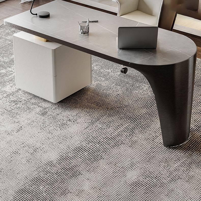 Dessert de pierre de piédestal glamour avec des tiroirs bureau pour le bureau