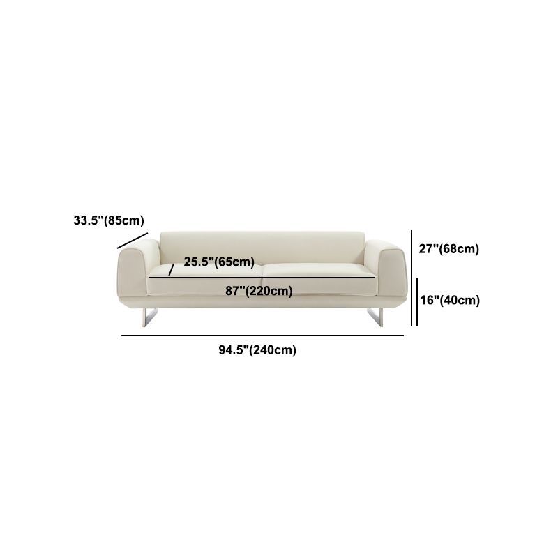 Vierkante arm fluwelen bank met strakke rug voor woonkamer 26.77 "High