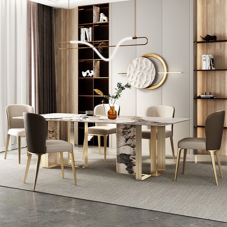 Luxury Style Sintered Stone Dining Table Double Pedestal Base Rectangle Table Clearhalo ' dining_table' 'Dining Tables & Seating' 'Dining Tables' 'furn' 'furn_dining_table' 'Furniture' 'furniture_dining_table' 'Kitchen & Dining Furniture' 'kitchen&dining_furn' 'kitchen' 'kitchen_dining_table' 1200x1200_54807f64-63ef-4bef-8bc9-f57e3c549e63
