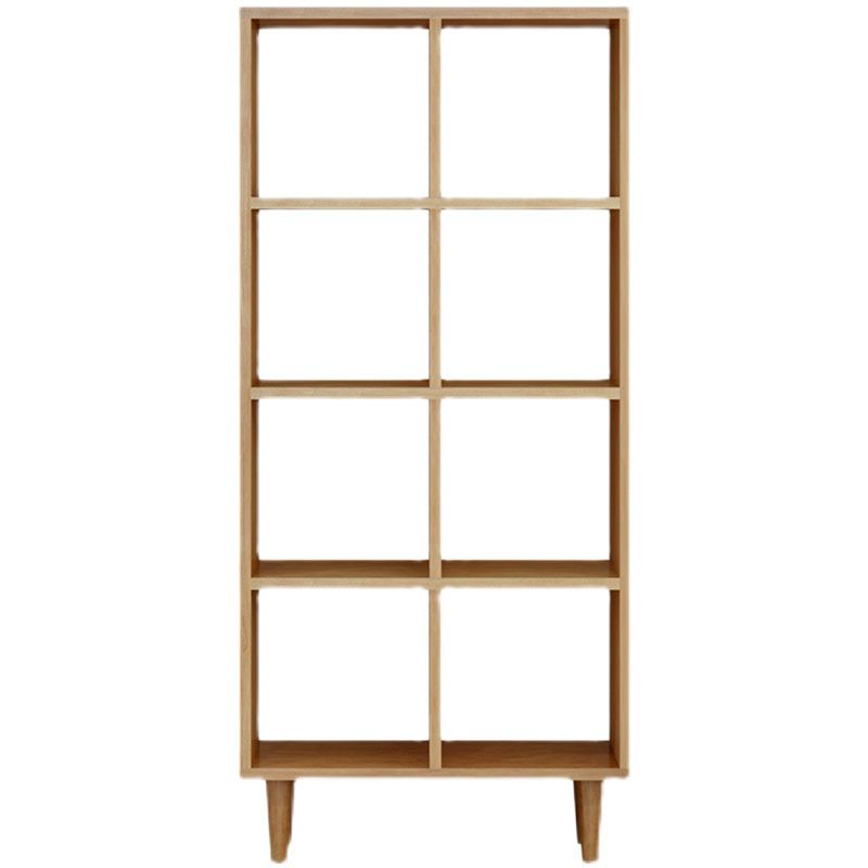Modern Style Open Back Bookshelf Solid Wood Bookcase with Shelves