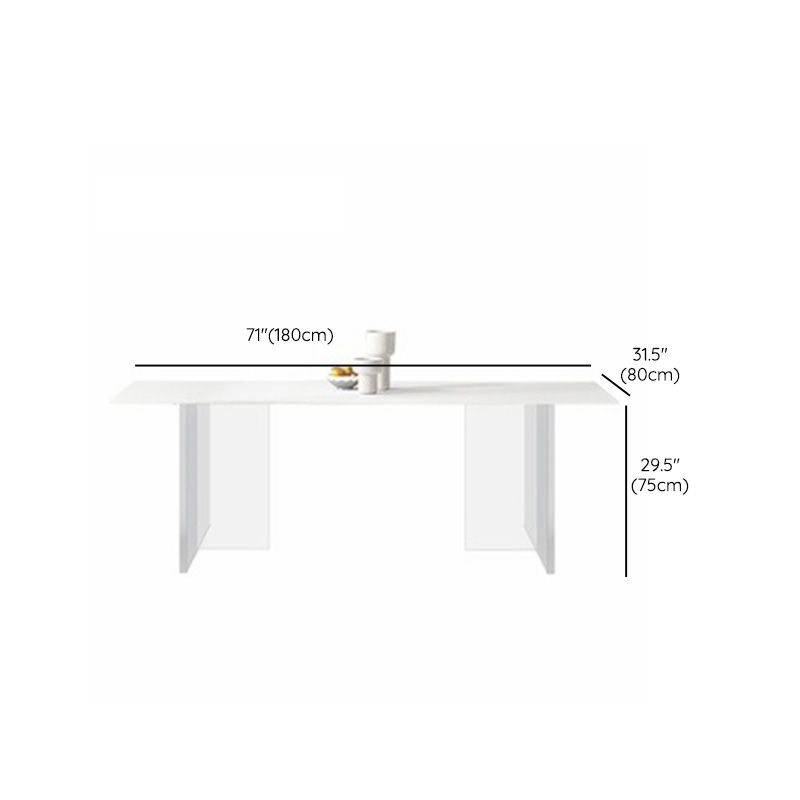 Medieval Modern Rectangle Dining Table Sintered Stone Table with Acrylic Legs for Home Use Clearhalo 'Dining Tables & Seating' 'Dining Tables' 'dining_table' 'furn' 'furn_dining_table' 'Furniture' 'Kitchen & Dining Furniture' 1200x1200_54817dc4-8338-44bc-abe2-18d01b2deedb