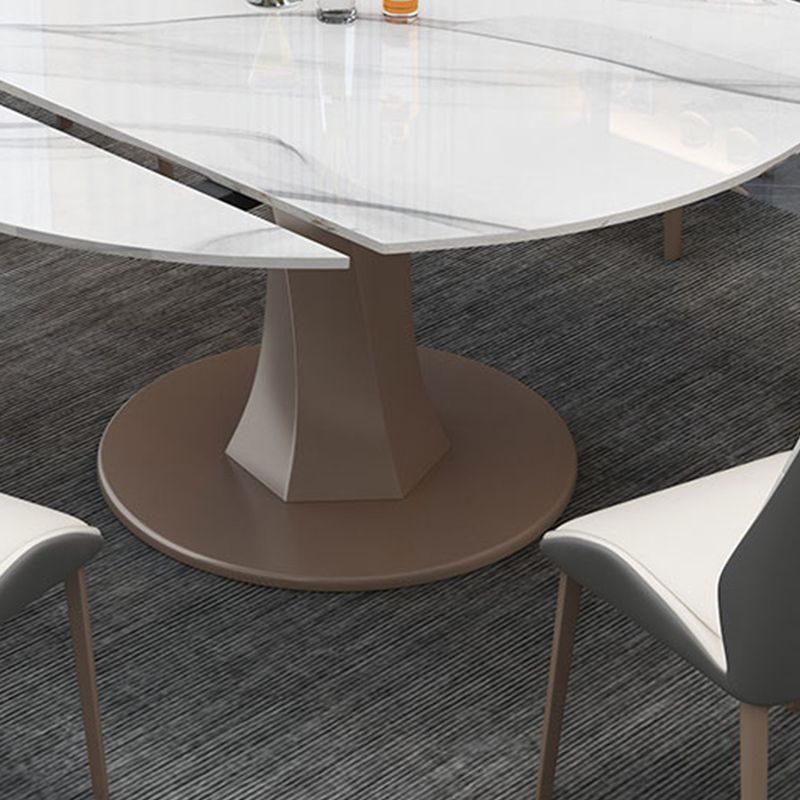 Drop-Leaf Dining Table Contemporary Pedestal Dining Room Table Clearhalo 'Dining Tables & Seating' 'Dining Tables' 'dining_table' 'furn' 'furn_dining_table' 'Furniture' 'Kitchen & Dining Furniture' 1200x1200_5481a7b2-f7d2-4844-bd2f-cfdbc3d414b7