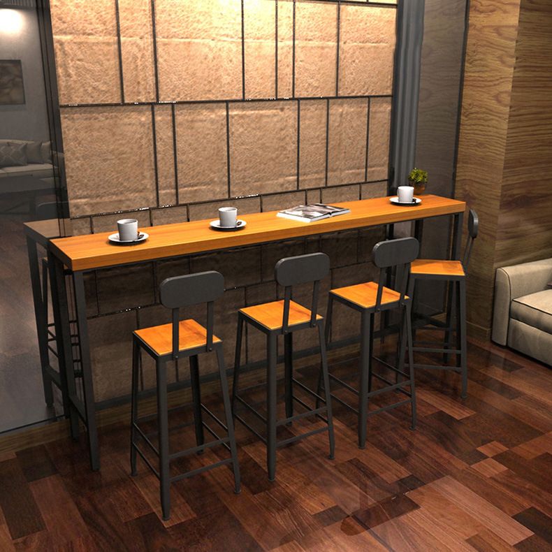 Pine Wood Bar Table Rectangle Industrial Bar Dining Table with Trestle Base Clearhalo 'Bar Furniture' 'Bar Tables' 'bar_tables' 'furn' 'furn_bar_tables' 'Furniture' 'furniture_bar_tables' 'Kitchen & Dining Furniture' 1200x1200_5481edcd-6e1b-416c-8a30-704c06be98ee
