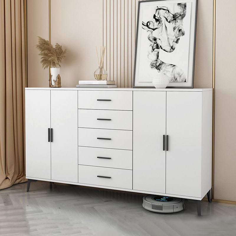 Gabinete de acento de madera moderno con gabinete de almacenamiento de piernas rectas negras