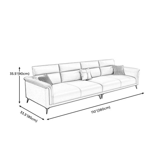 Dark Gray Faux Leather Sofa Stain-Resistant Pillow Top Arm Sectional Clearhalo 'furn' 'furn_sectionals' 'Furniture' 'furniture_sectionals' 'Living Room Furniture' 'Sectionals' 1200x1200_548348f8-3317-4f65-add1-faf9e9fccadc