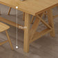 Set di tavolo e panca in legno massiccio moderno 1/2/3/4/5 pezzi set da pranzo rettangolare