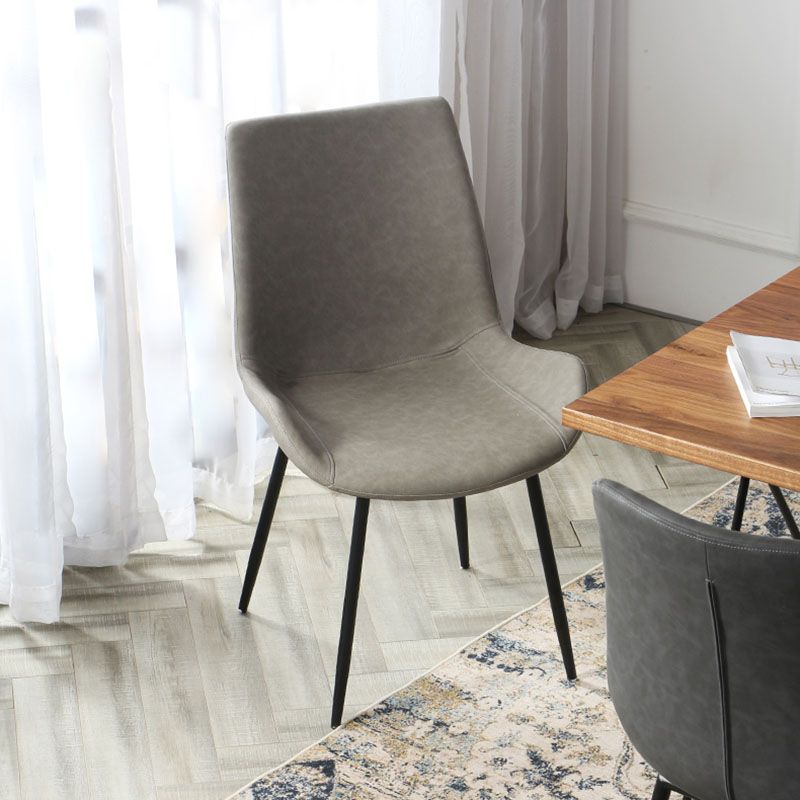 Industrial Design Faux Leather Side Chair Solid Back Chair for Home Clearhalo 'Dining Chairs' 'Dining Tables & Seating' 'dining_chair' 'furn' 'furn_dining_chair' 'Furniture' 'furniture_dining_chair' 'Kitchen & Dining Furniture' 1200x1200_5485caad-cdb7-4c58-8a45-0a663f69107a
