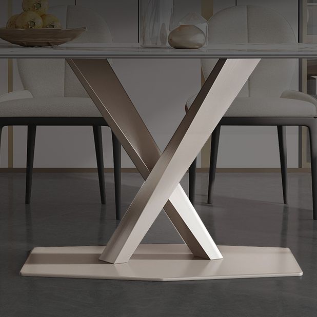 Glam Standard Sintered Stone Table Rectangle White Dining Table with Pedestal Base Clearhalo ' dining_table' 'Dining Tables & Seating' 'Dining Tables' 'furn' 'furn_dining_table' 'Furniture' 'furniture_dining_table' 'Kitchen & Dining Furniture' 'kitchen&dining_furn' 'kitchen' 'kitchen_dining_table' 1200x1200_548602b4-14da-4073-9156-dbb3200acfee