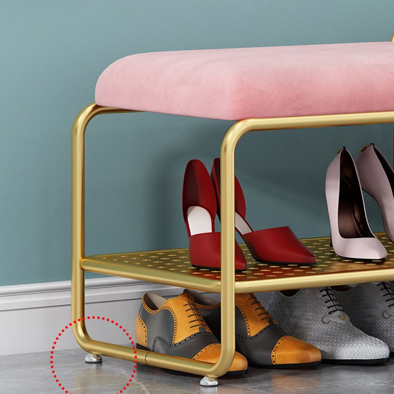 12.48-inch W Metal Entryway Bench Cushioned Seating Bench with Shoe Storage Clearhalo 'Benches' 'Chairs & Seating' 'furn' 'furn_benches' 'Furniture' 'Living Room Furniture' 1200x1200_5486e842-4786-4a67-9ef9-9261bd7c2dba