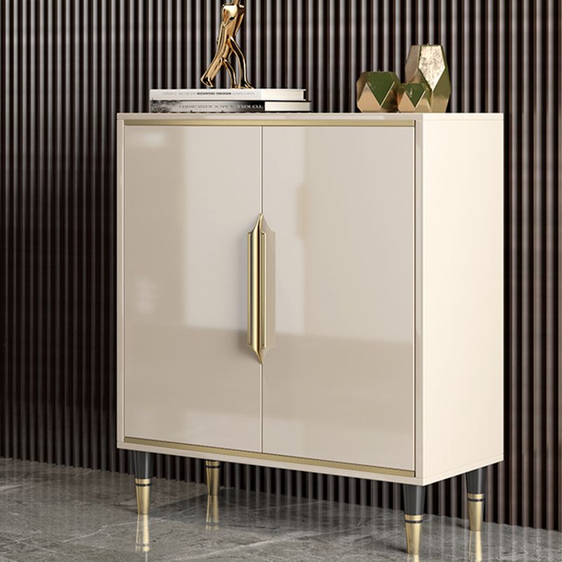Scheda laterale in stile glam legno/pietra superiore con porta per uso domestico