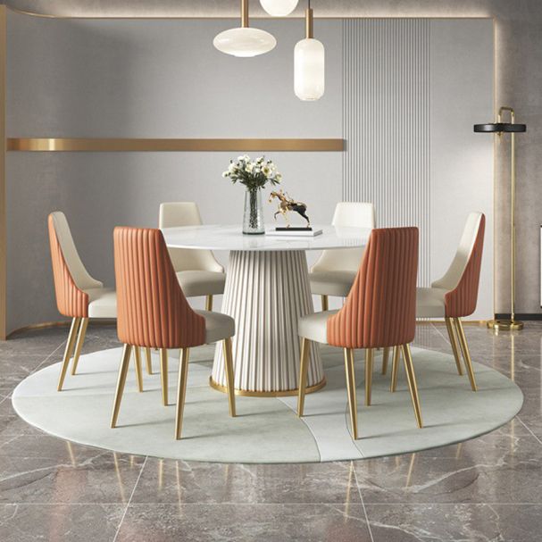 Glam Dining Set Stone 1/4/6/7 Pieces Dining Furniture for Indoor